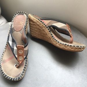 Burberry T Strap Sandal Wedges